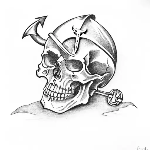 Skull With Anchor