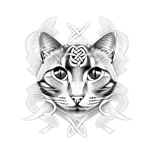 Celtic Knot With Cat