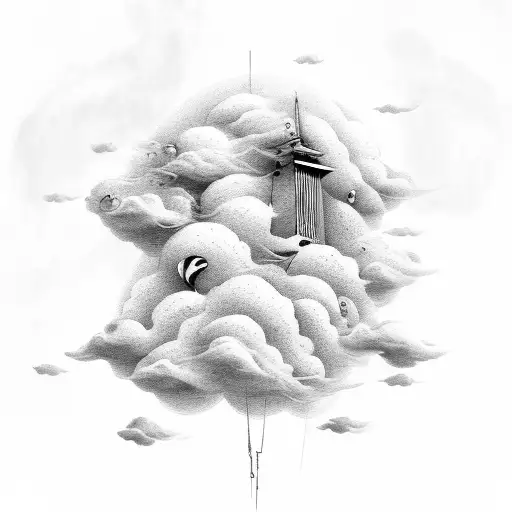 A Motivational Quote Surrounded By Swirling Clouds