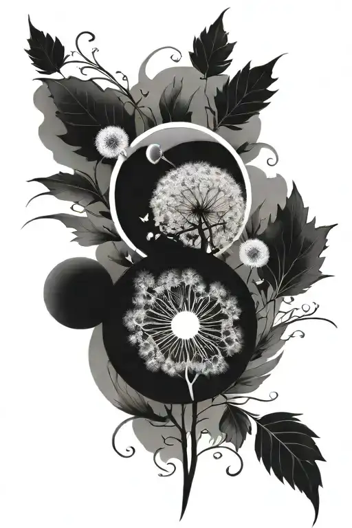 Ying Yang With Dandelion Transforming