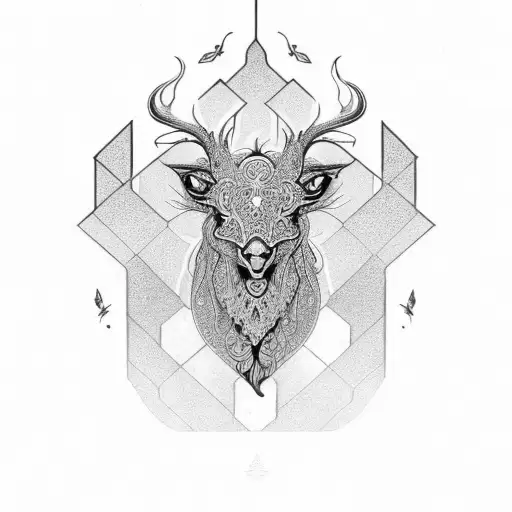 Filigree Design With An Animal Over It