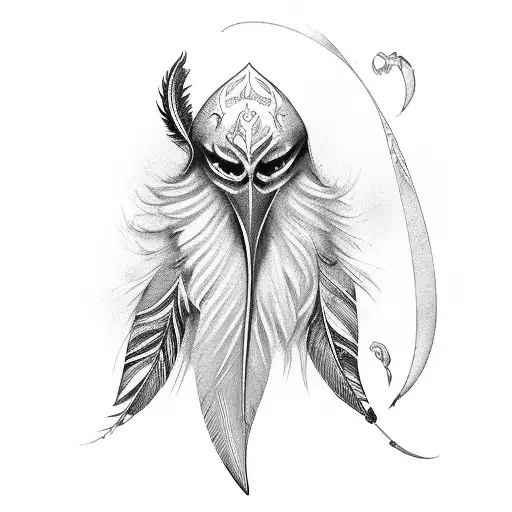 A Quill Pen With Gothic Lettering Forming The Feathers