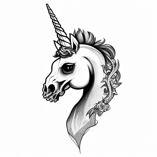 Unicorn Skull