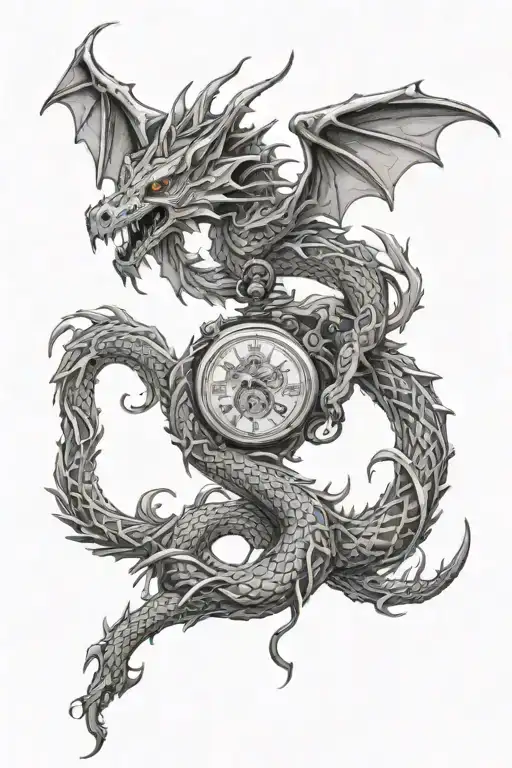 A Long Dragon And Pendant Watch