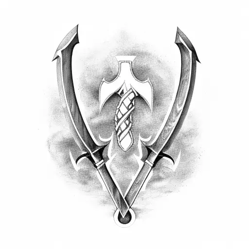 Nordic Crossed Hammer And Axe