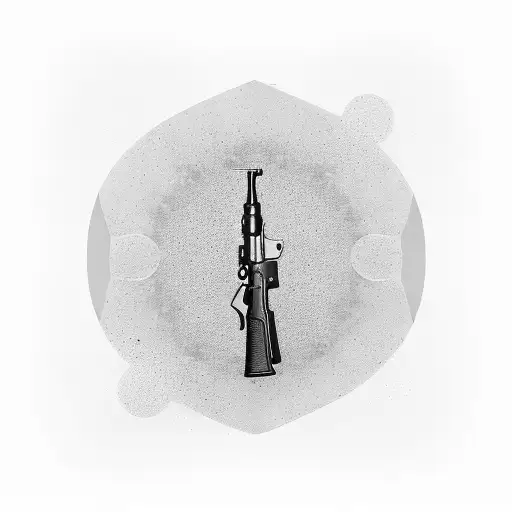 A Collage Of Different Types Of Firearms Forming A Larger Design