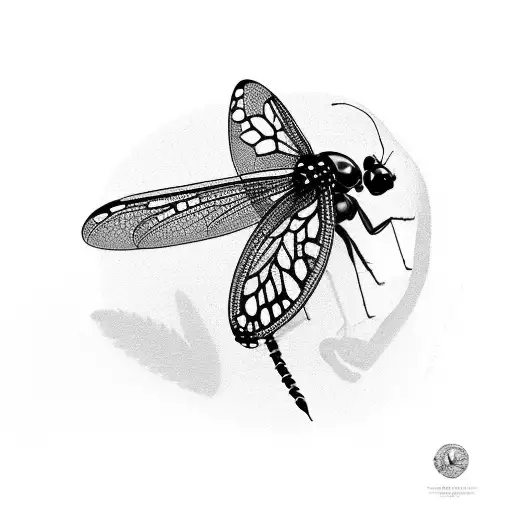 Ladybug Riding A Dragonfly