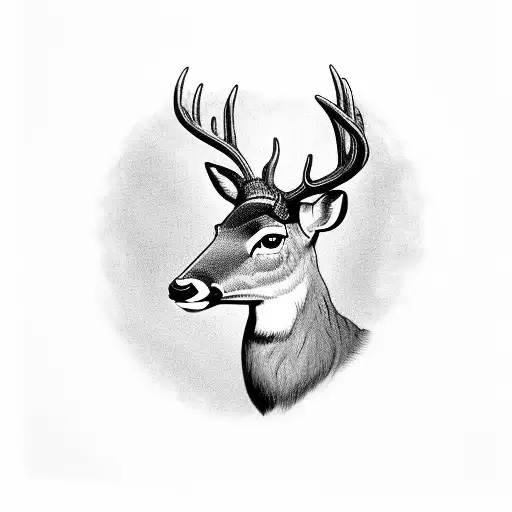 Deer Watching Over 2 Children