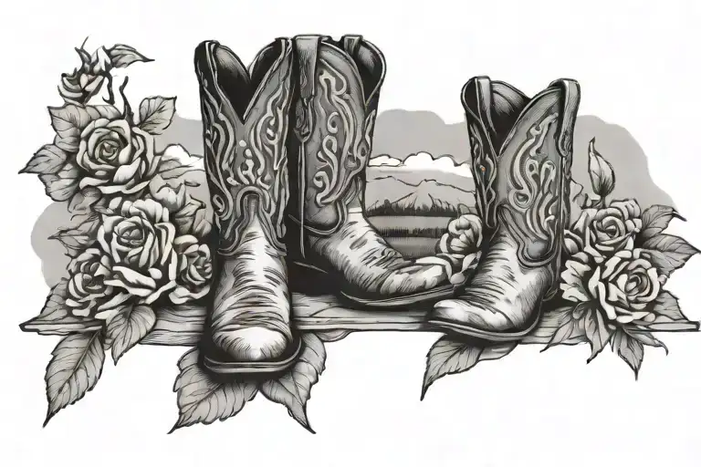 Georgia Outline With Cowboy Boots