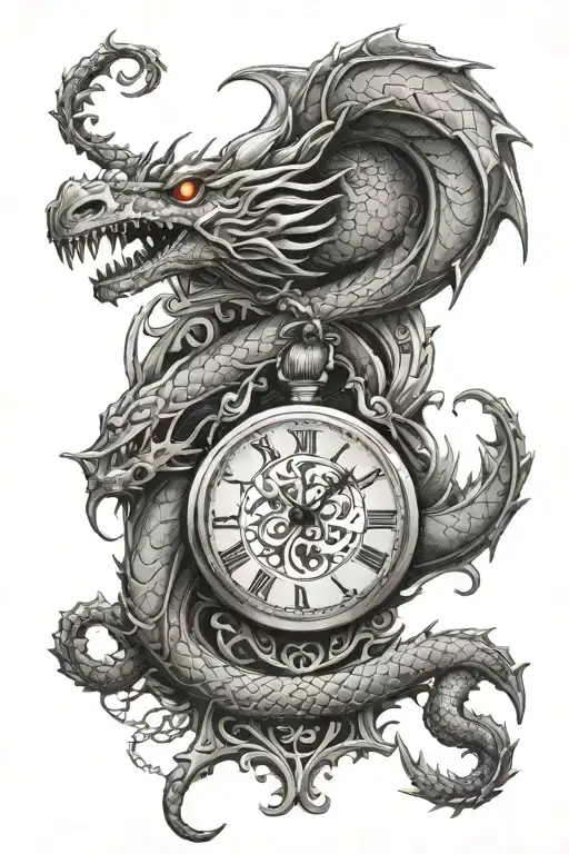 A Long Dragon And Pendant Watch