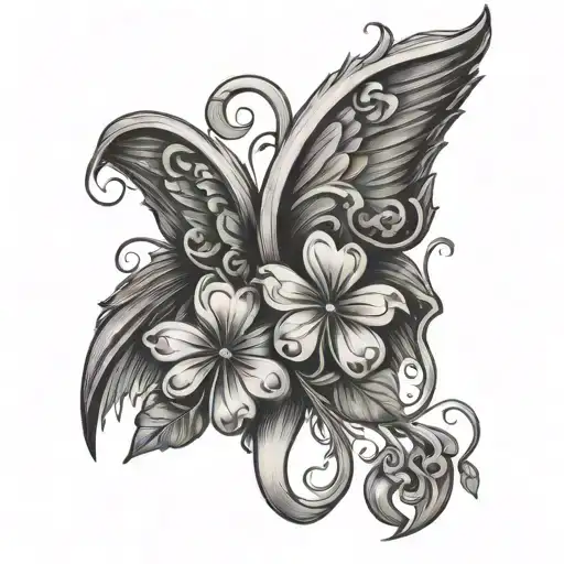 Four Leaf Clover Angel Wings
