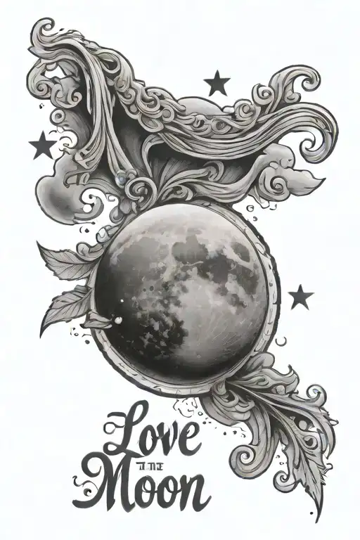 A Realistic Moon With The Phrase 'Love You To The Moon And Back' Incorporated In A Unique Way
