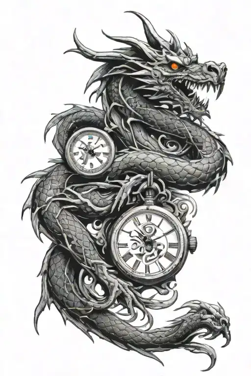 A Long Dragon And Pendant Watch