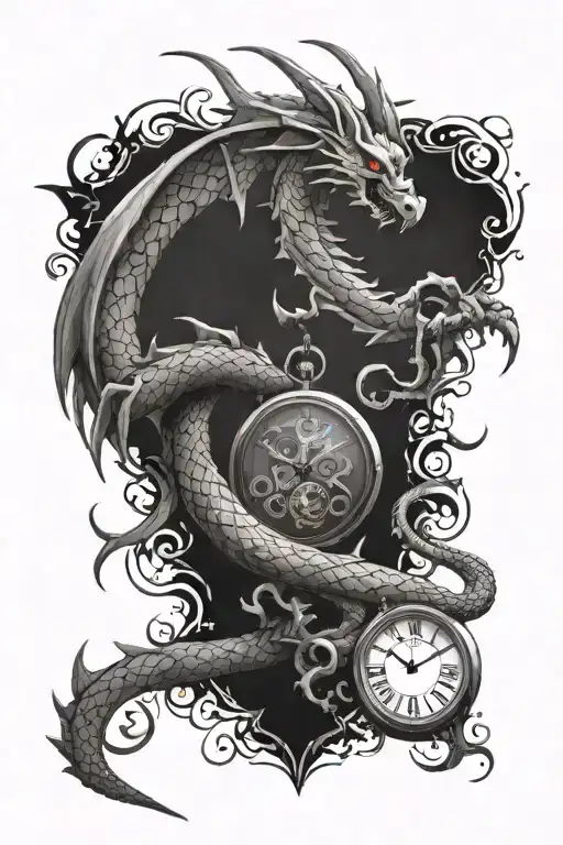 A Long Dragon And Pendant Watch