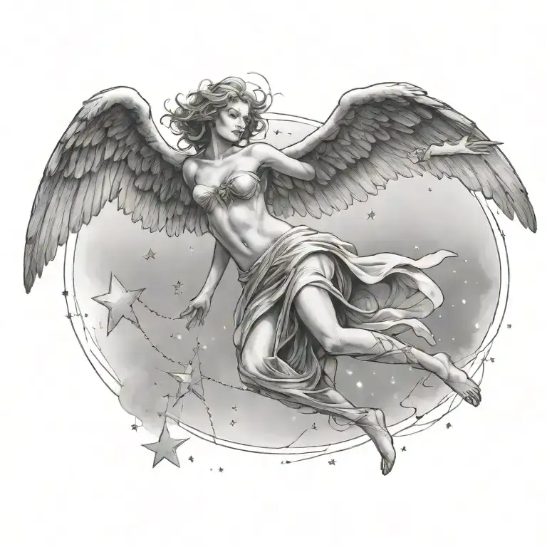 Flying Angel Falling Star Constellation