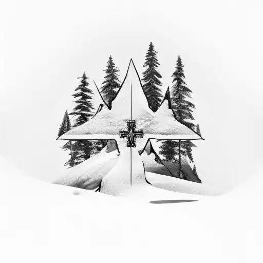 Christian Cross Wilderness Mountains