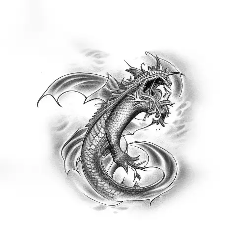 Koi Fish Becoming A Dragon