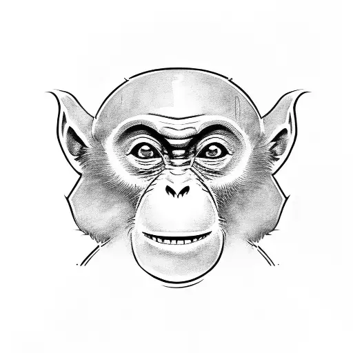 Shield With Little Boy Monkey Face