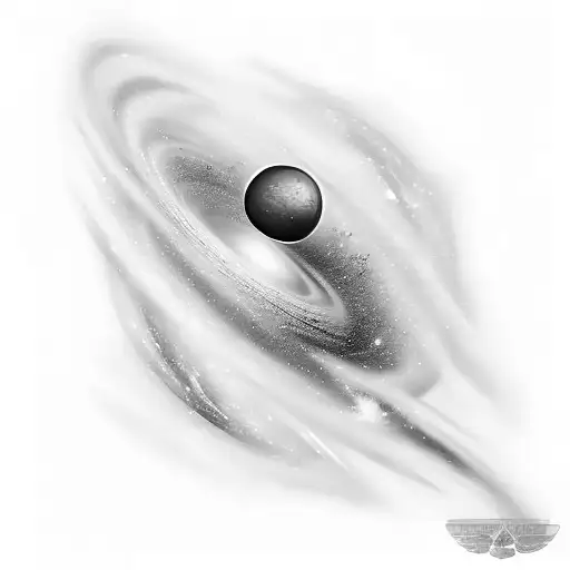 Realistic Galaxy Space Black Hole Eating Star