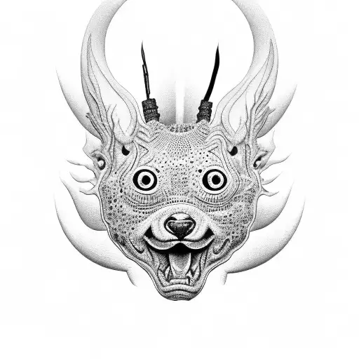 Pezcoy In The Shape Of Black And Red Gin Ganj Pointillism