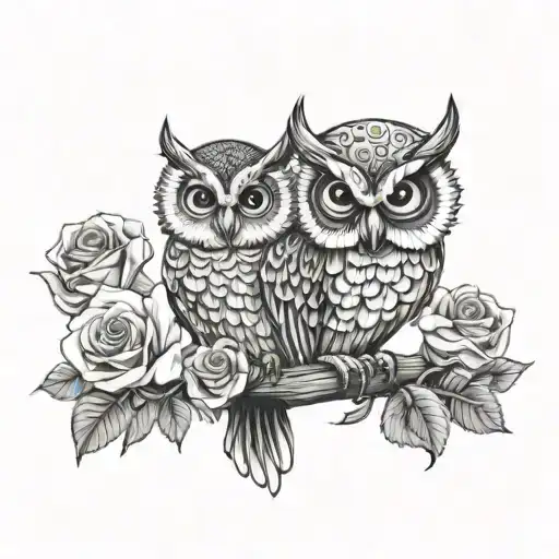 Roses Owl Perched