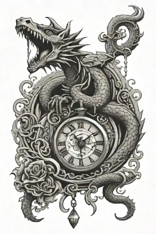 A Long Dragon And Pendant Watch