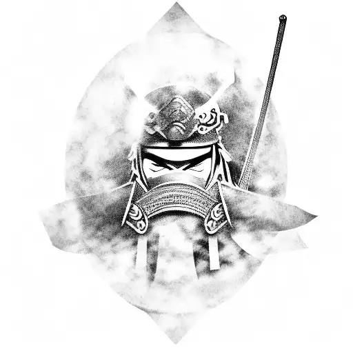 Samurai With Sword And Mask