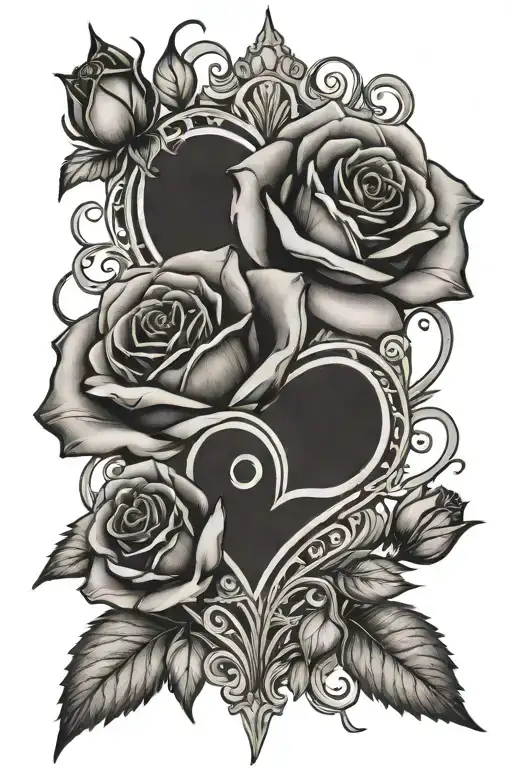 Knb In A Rose Intertwined Hearts Card Queen