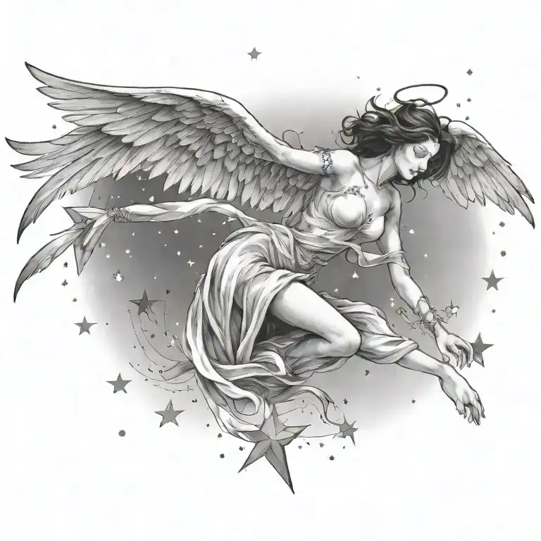 Flying Angel Falling Star Constellation