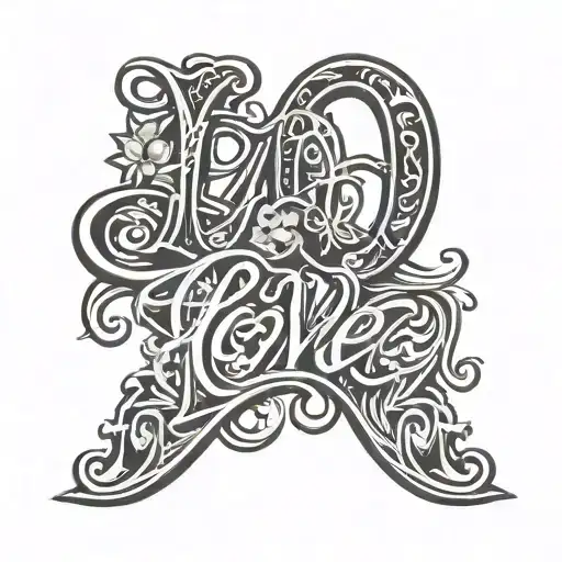 An Elegant Script Tattoo Of The Word 'Love' With Paw Prints As The 'O'