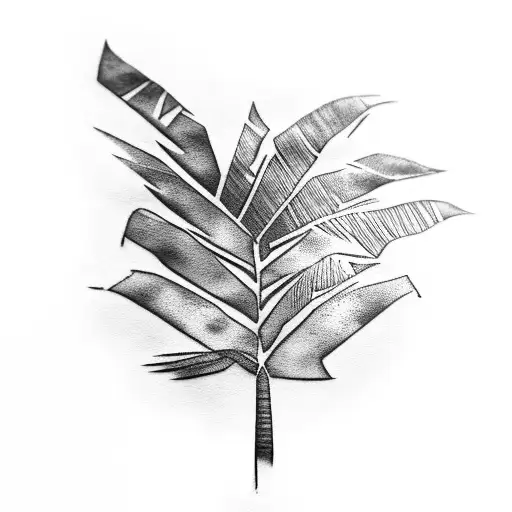 Palm Tree With Letters In Leaves