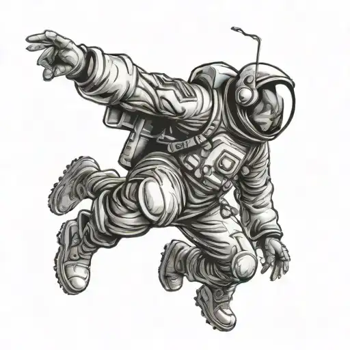 Man Jumping On The Moon