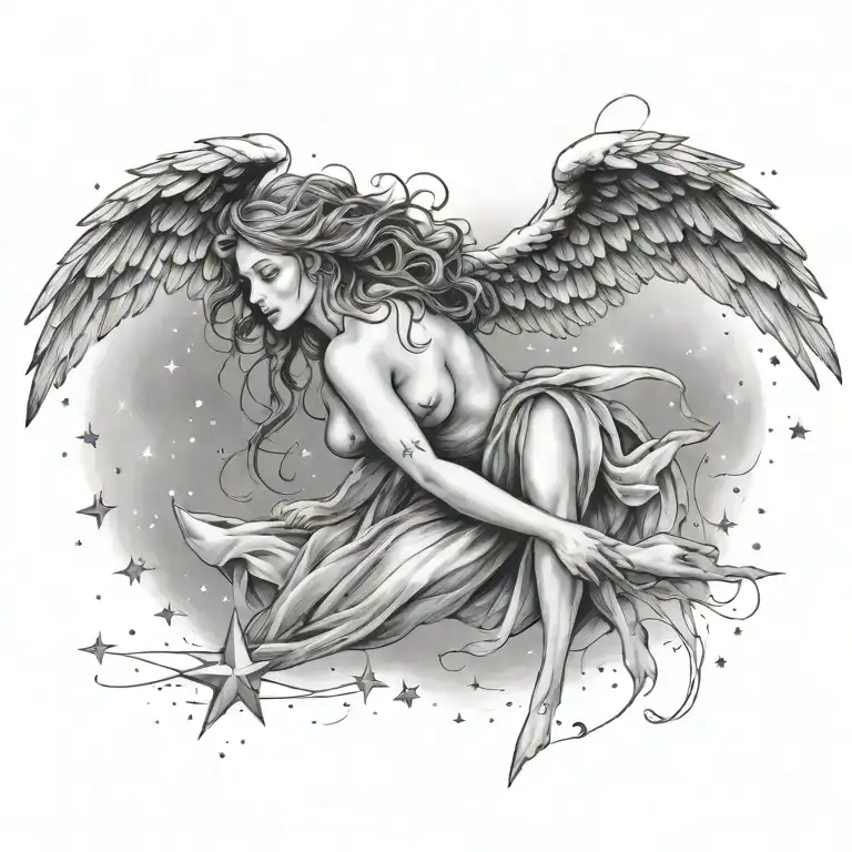 Flying Angel Falling Star Constellation