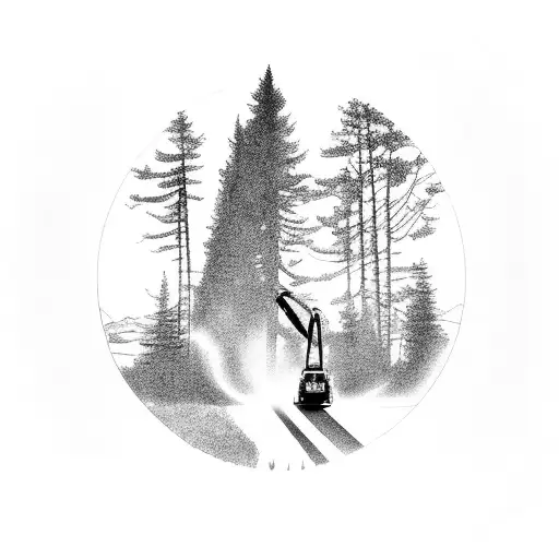 Heavy Equipment Surrounded By Nature