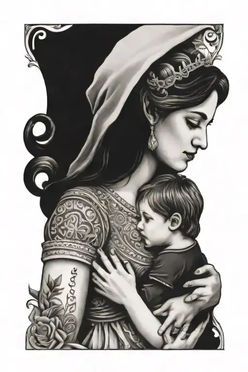 Tarot Card Breastfeeding Mother And Daughter