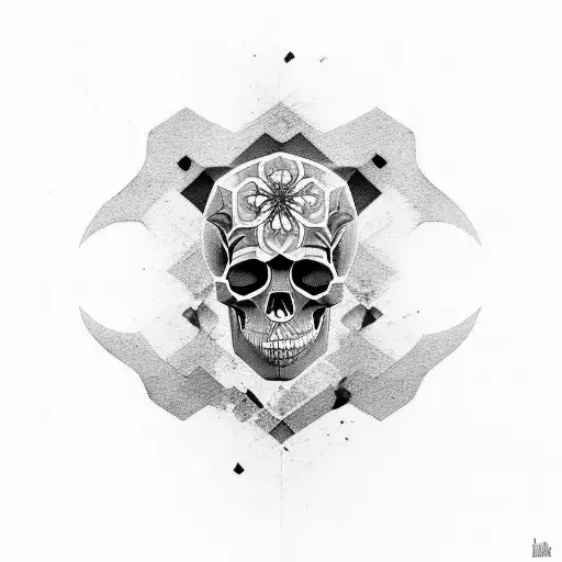 Crafting A Black And Grey Tattoo Merging Grega Patterns With A Skull