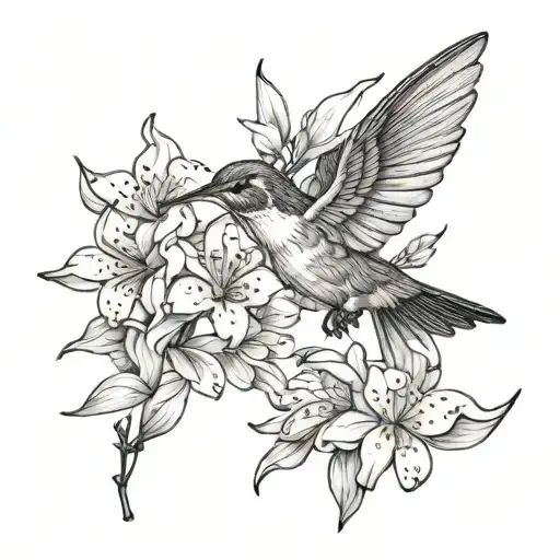 Hummingbird Snow Drop Flower Cherry Blossom