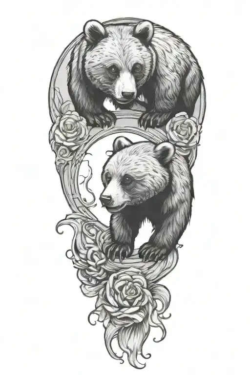 Two Bear Cubs As Scorpio And Pisces Zodiac Signs