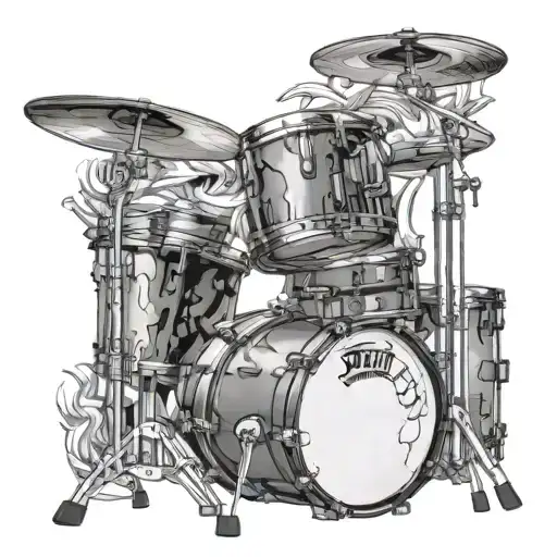 Drum Kit With A Muscle Car