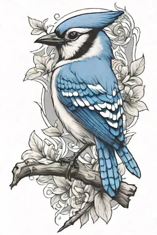 Blue Jay Bird With Words Written