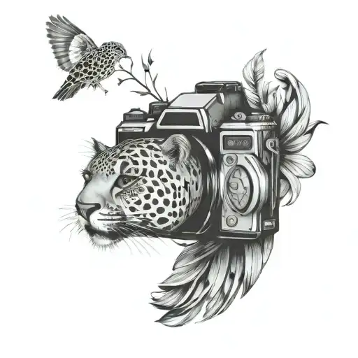 A Camera Cardinal Faith And Leopard Print