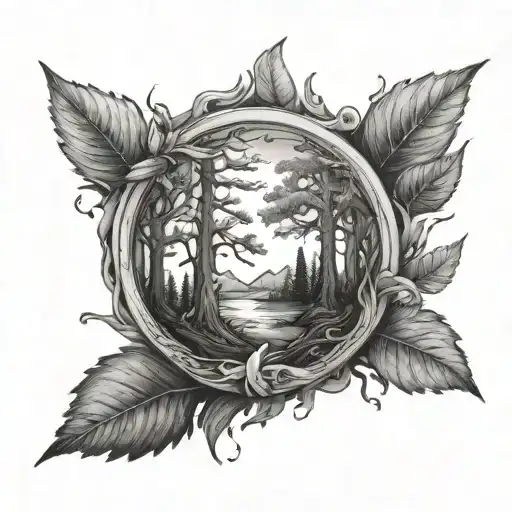 Design A Tattoo Symbolizing The Destruction Of White Supremacy Through Imagery Of Trees And Nature