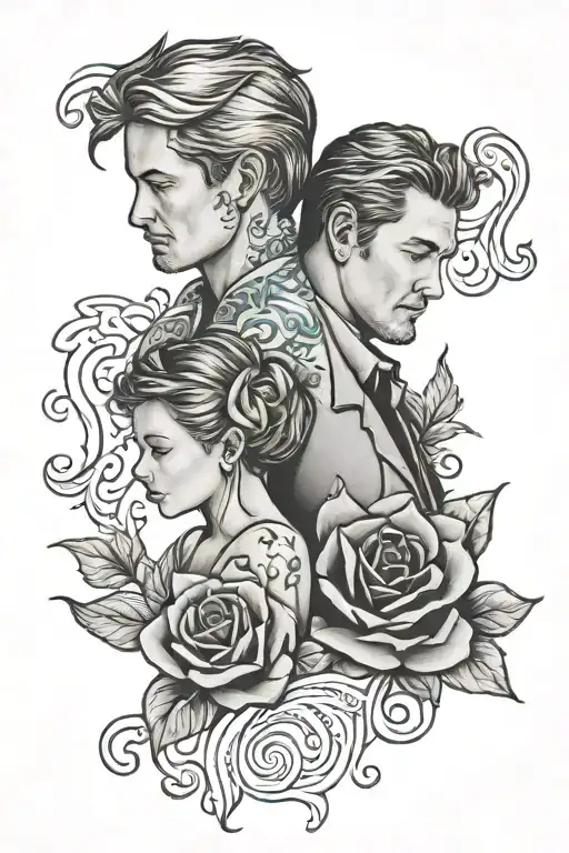 Daddy Daughter Tattoos Teal Background