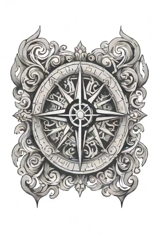 Mariners Cross Tattoo Design Combining Elements