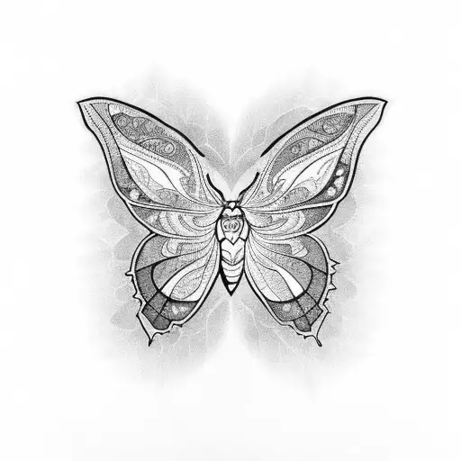 A Moth With Intricate Patterns Resembling Stained Glass