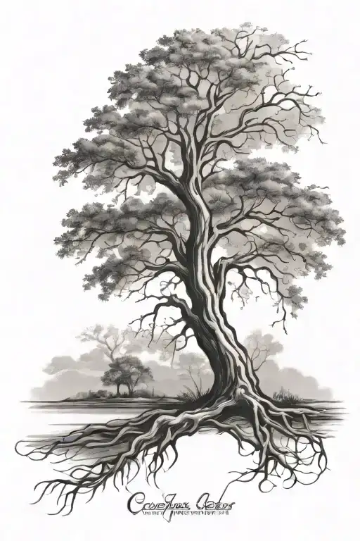 Tree Wirh Cursive Letters