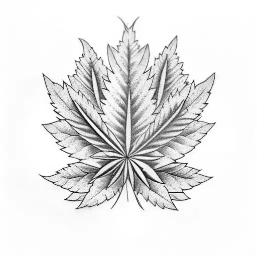 Create A Tattoo That Combines Marijuana Leaves And A Family Tree Symbolizing Growth And Connection