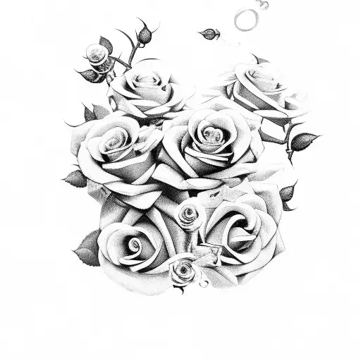 Medusa With Roses On The Background