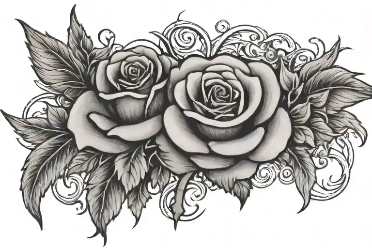 Rose And Cross With Angel Wings