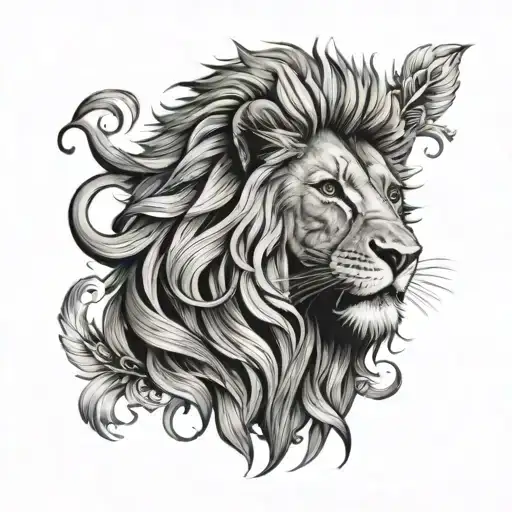 A Lion With The Number 818